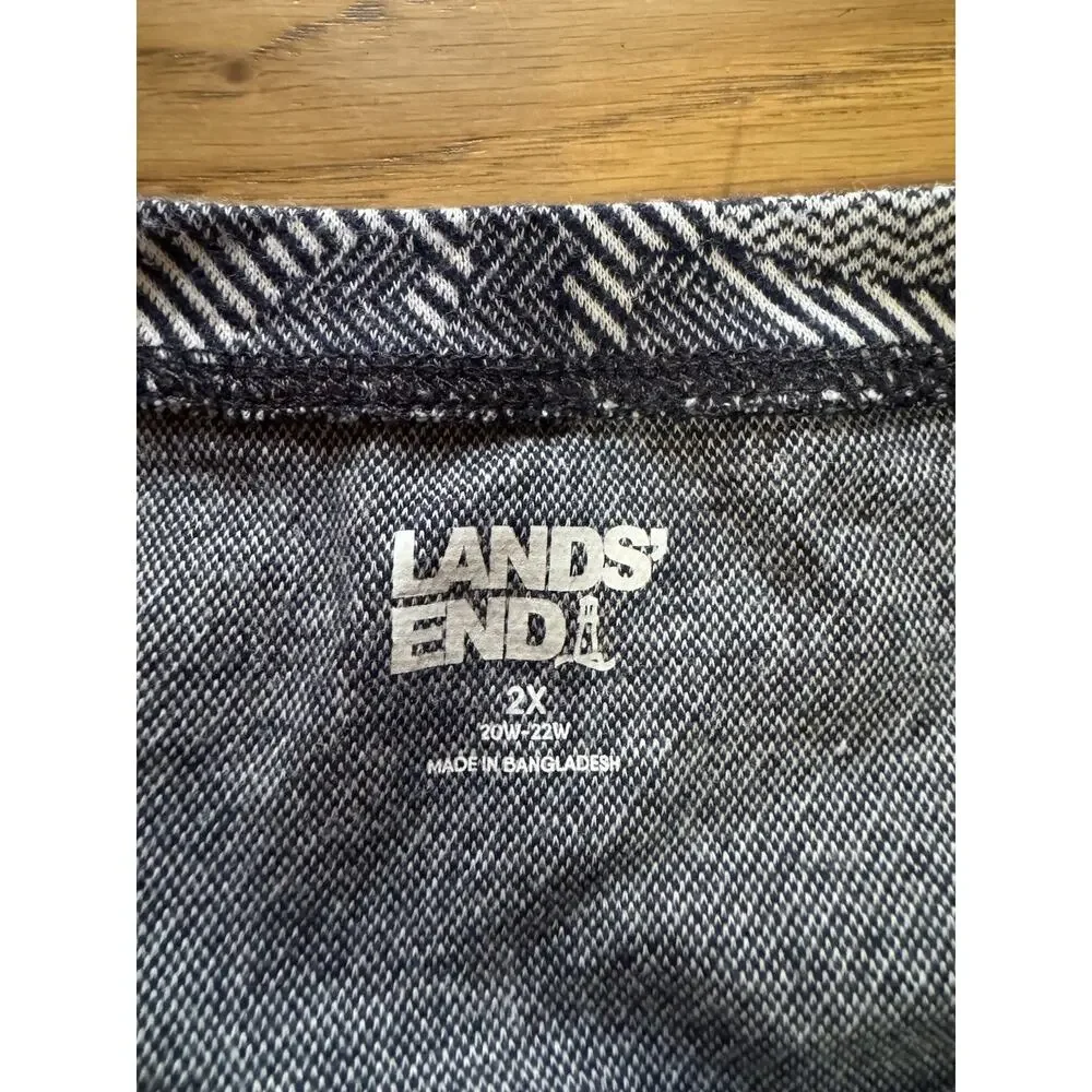 Lands End Pullover Sweater‎ Top Women Size 2X Paisley Floral Jacquard Sweatshirt